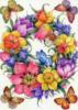 Схема вышивки «Орнамент из цветов и бабочек»