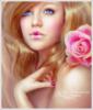 Схема вышивки «Девушка с розой...»