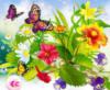 Схема вышивки «Бабочки, цветочки»