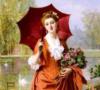 Схема вышивки «Портрет дамы с зонтиком»
