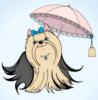 Схема вышивки «Забавная собачка с зонтиком»