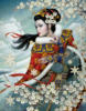 Схема вышивки «Девушка и цветущая сакура»