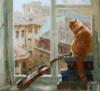 Рыжий кот на окне: оригинал
