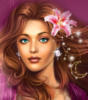 Схема вышивки «Девушка с цветком в волосах»