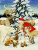 Схема вышивки «Санта Клаус и лесные звери»