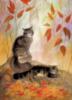 Схема вышивки «Осень и кошки»