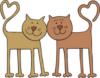 Схема вышивки «Влюбленные коты»