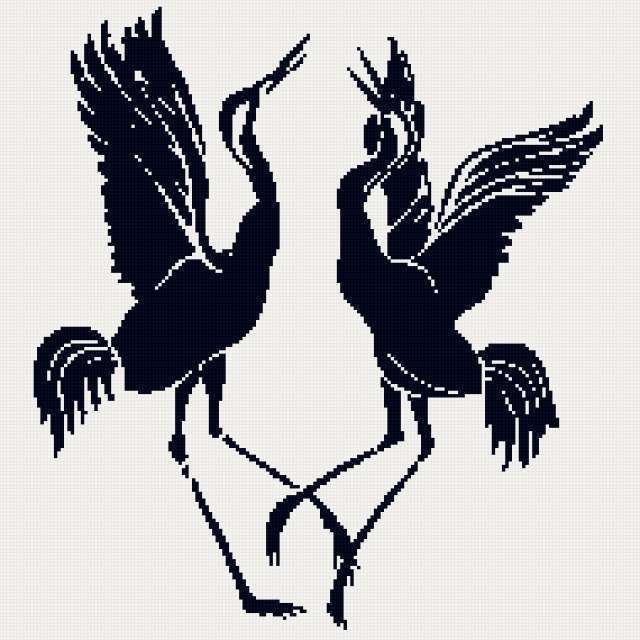 Схема вышивки «перо жар птицы черно-белое» (№) - Вышивка крестом