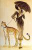 Схема вышивки «Ретро дама с гепардом»