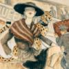 Схема вышивки «Дама с ручным гепардом»