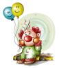 Схема вышивки «Клоун с шариками в детскую»