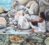 Схема вышивки «Девушка у каменной реки»