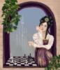 Схема вышивки «Девушка и шахматы»