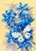 Схема вышивки «Голубые цветы и бабочка»