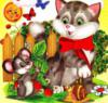 Схема вышивки «Котёнок и мышонок в детскую»