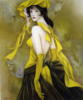 Схема вышивки «Девушка в желтом»