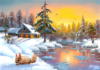 Зимний пейзаж с белочкой: оригинал