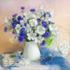 Схема вышивки «Сине белые цветы»