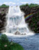 Пейзаж с водопадом и радугой: оригинал