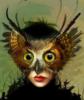 Схема вышивки «Девушка и маска совы»