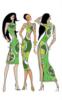 Схема вышивки «Девушки в зеленом»