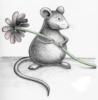 Схема вышивки «Мышонок с цветком»