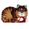 Схема вышивки &laquo;Коврик кошка с клубком&raquo;