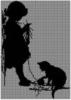 Схема вышивки «Девочка и кот»