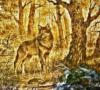 Схема вышивки «Волк в осеннем лесу»