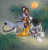 Схема вышивки «Китаянка с тигром»