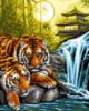 Схема вышивки «Тигры у водопада»