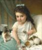 Схема вышивки «Девочка и котята»