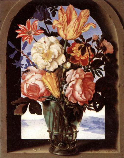 Цветы в вазе, картина, цветы, натюрморт