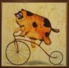 Схема вышивки «Кот на велосипеде»