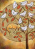 Схема вышивки «Кошка с птицами на дереве»