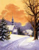 Схема вышивки «Зима, деревня, церковь»