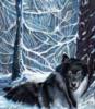 Схема вышивки «Волк в зимнем лесу»