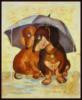 Схема вышивки «Собаки и зонт»