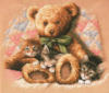 Схема вышивки «Котята с медвежонком »