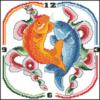 Схема вышивки «Часы - рыбы»
