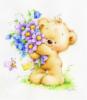 Схема вышивки &laquo;Мишка с букетом&raquo;