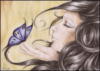 Схема вышивки «Девушка с бабочкой»