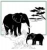 Схема вышивки «Слониха со слоненком»
