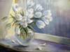 Схема вышивки «Белые тюльпаны на окне»