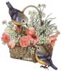 Схема вышивки «Корзинка, цветы, птицы»