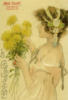 Схема вышивки «Девушка и хризантемы»