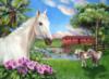 Схема вышивки «Белая лошадь и орхидеи»