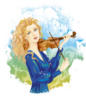 Схема вышивки «Девушка со скрипкой.»
