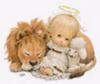 Схема вышивки «Маленький ангелочек со львёнком»
