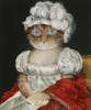 Схема вышивки «Кошка-дама в костюме Жозефины»